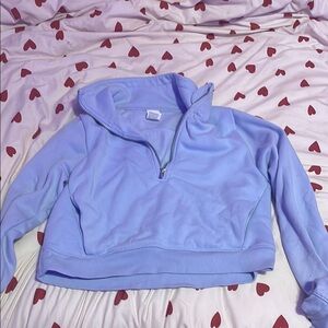 All in Motion Blue Cropped Polo Sweatshirt